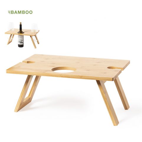 Mesa dobrável fabricada em bambu