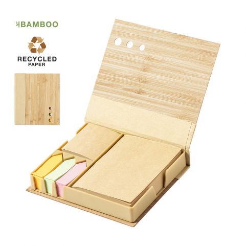 Porta-notas com capas rígidas de bambu