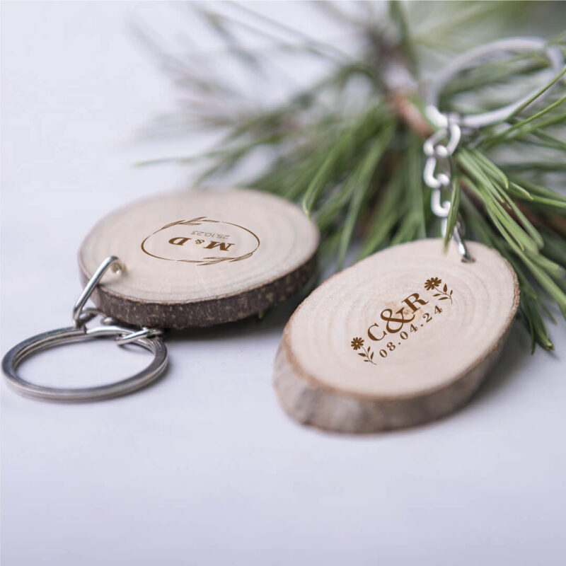 Porta-chaves elegante em madeira natural