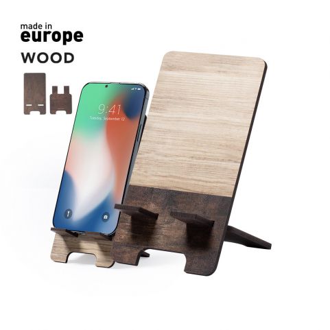Suporte para smartphone de madeira