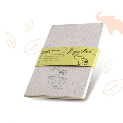 Caderno com capa de matéria orgânica de elefante