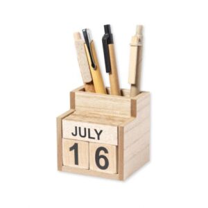 Porta-lápis com calendário perpétuo