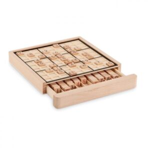 Jogo de tabuleiro sudoku em madeira