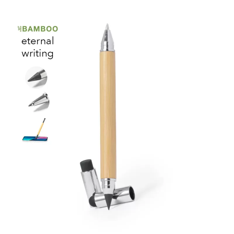 Esferográfica lápis eterno em bambu
