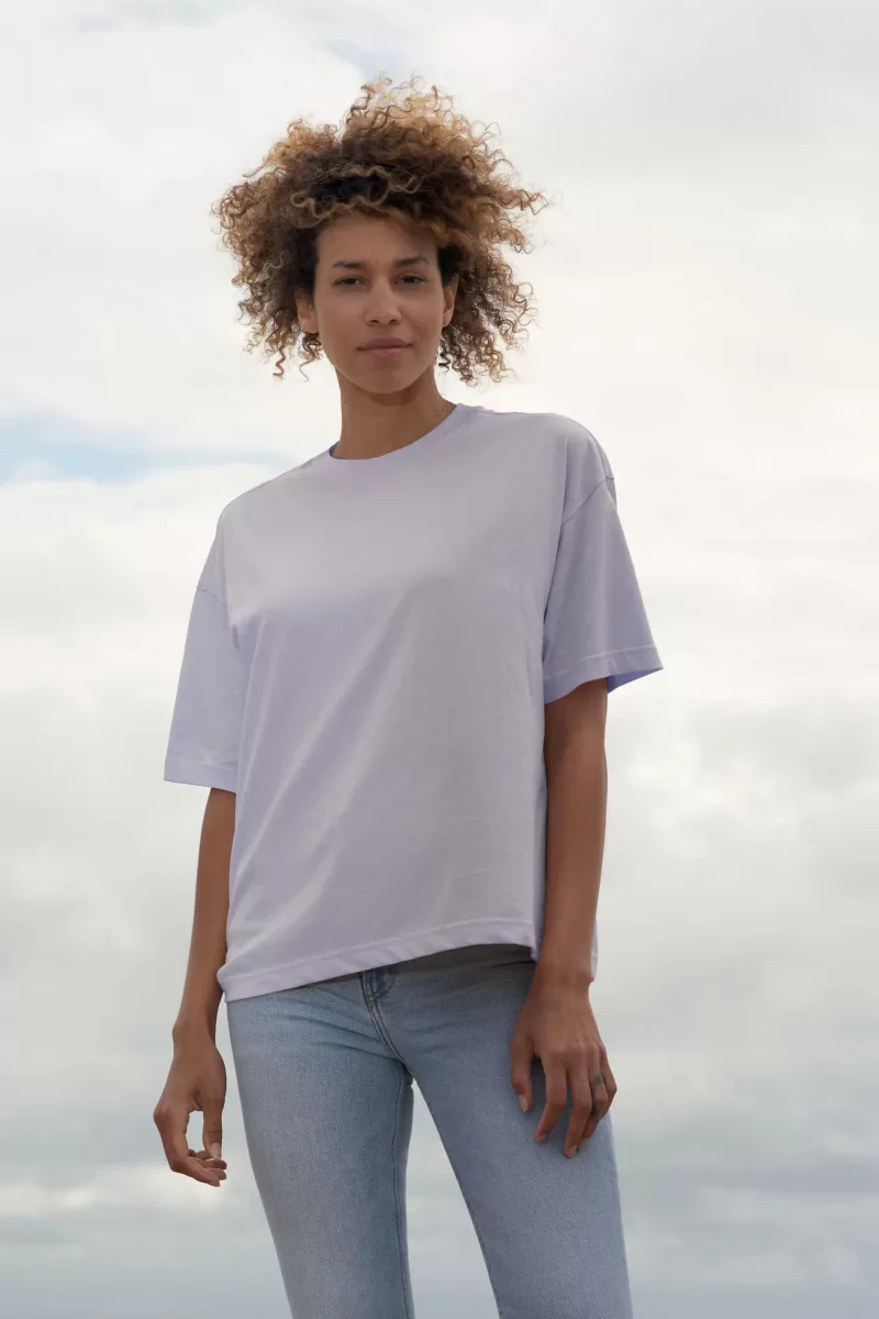 T-shirt oversize de senhora em algodão orgânico