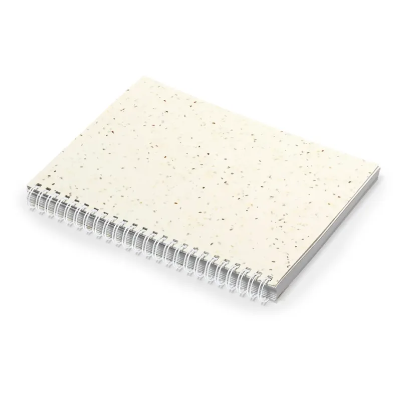 Caderno de argolas em papel semente