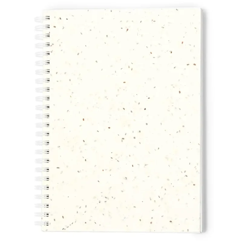 Caderno de argolas em papel semente