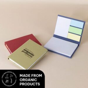 Bloco de notas adesivas fabricado em material orgânico