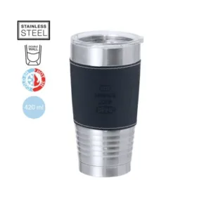 Caneca térmica em PU e aço inoxidável